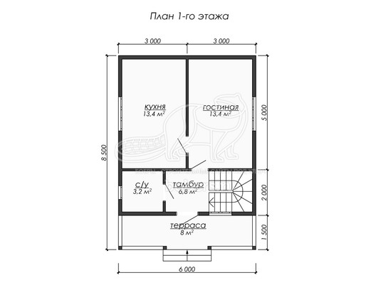 3d проект ДУ259 - планировка 1 этажа