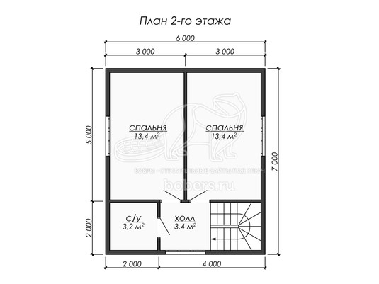 3d проект ДУ259 - планировка 2 этажа