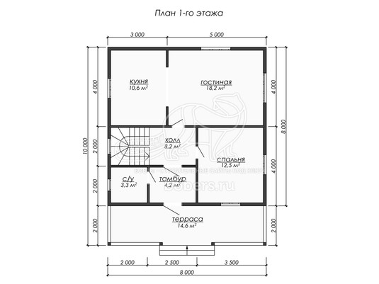 3d проект ДУ260 - планировка 1 этажа