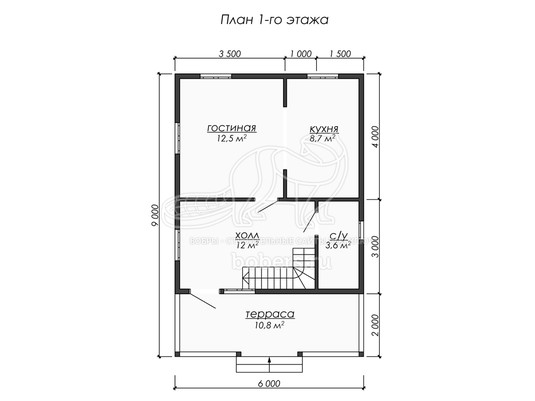 3d проект ДУ262 - планировка 1 этажа