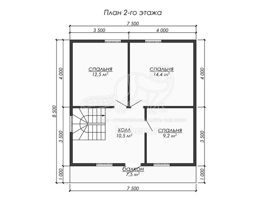 3d проект ДУ264 - планировка 2 этажа