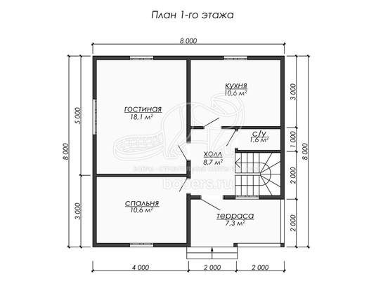 3d проект ДУ266 - планировка 1 этажа