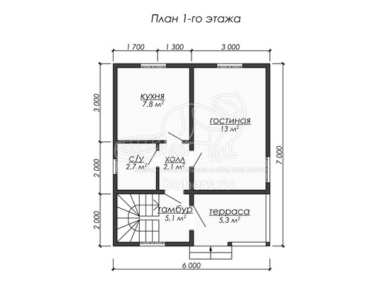 3d проект ДУ267 - планировка 1 этажа