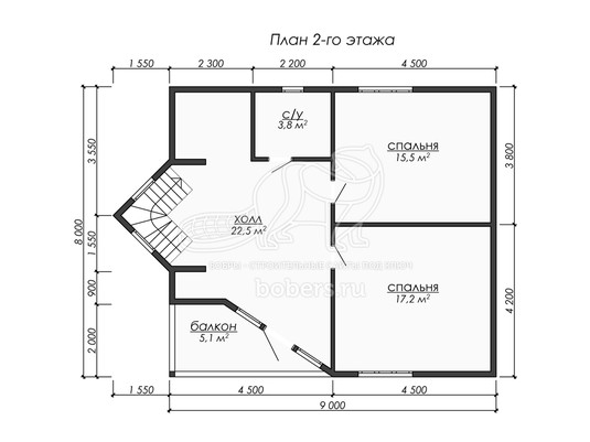 3d проект ДУ273 - планировка 2 этажа