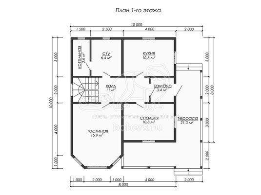 3d проект ДУ275 - планировка 1 этажа