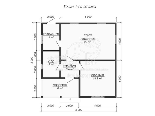 3d проект ДУ278 - планировка 1 этажа</div>