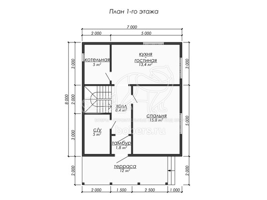 3d проект ДУ280 - планировка 1 этажа