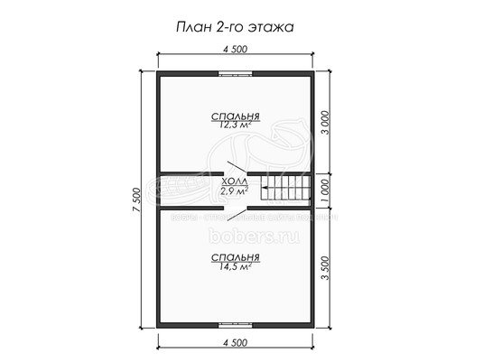 3d проект ДУ284 - планировка 2 этажа
