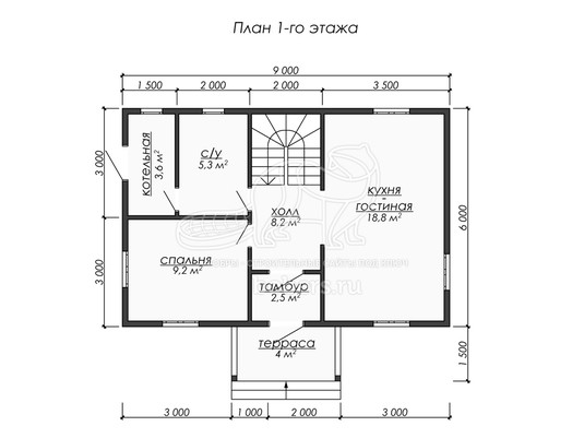 3d проект ДУ286 - планировка 1 этажа
