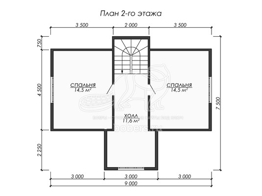 3d проект ДУ286 - планировка 2 этажа