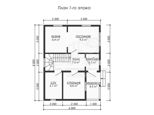 3d проект ДУ287 - планировка 1 этажа