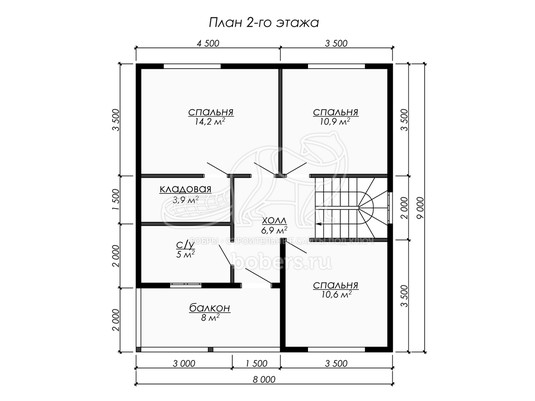 3d проект ДУ288 - планировка 2 этажа