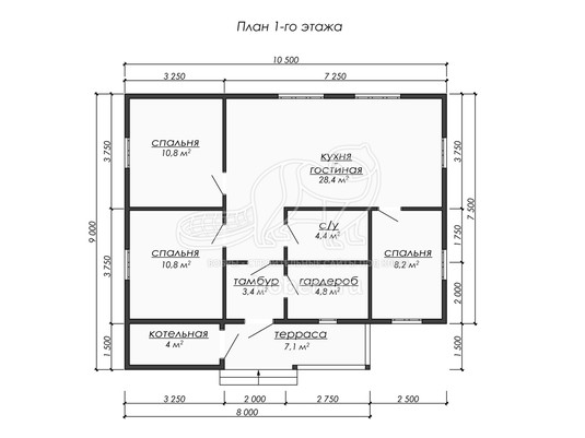3d проект ДУ290 - планировка 1 этажа</div>