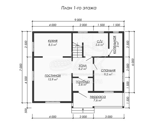 3d проект ДУ293 - планировка 1 этажа