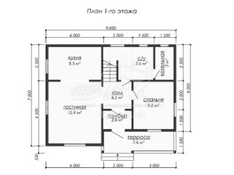 3d проект ДУ293 - планировка 1 этажа