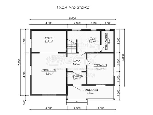 3d проект ДУ293 - планировка 1 этажа