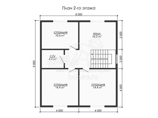 3d проект ДУ295 - планировка 2 этажа