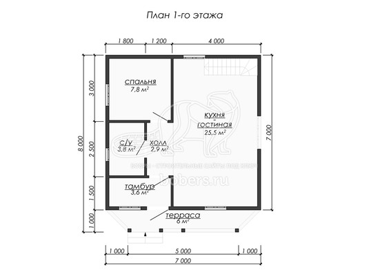 3d проект ДУ298 - планировка 1 этажа