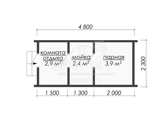 3d проект МБ032 - планировка 1 этажа</div>
