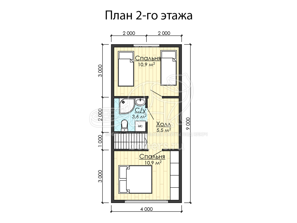 3Д Проект дома А-фрейм с мансардой 9 на 7 метра ДАФ007 | Бобры