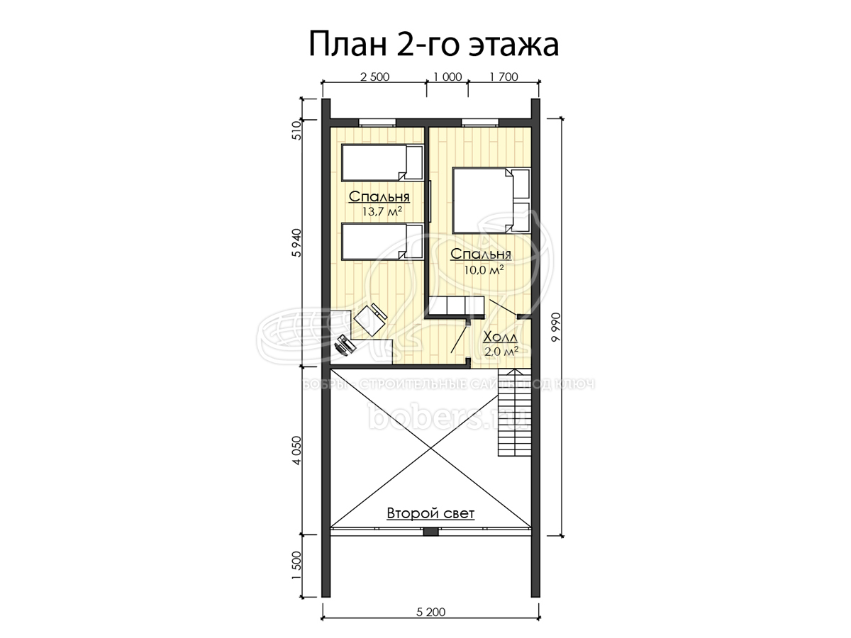 3D Проект полутораэтажного дома барнхаус 12 на 5.2 метров ДБХ003 | Бобры